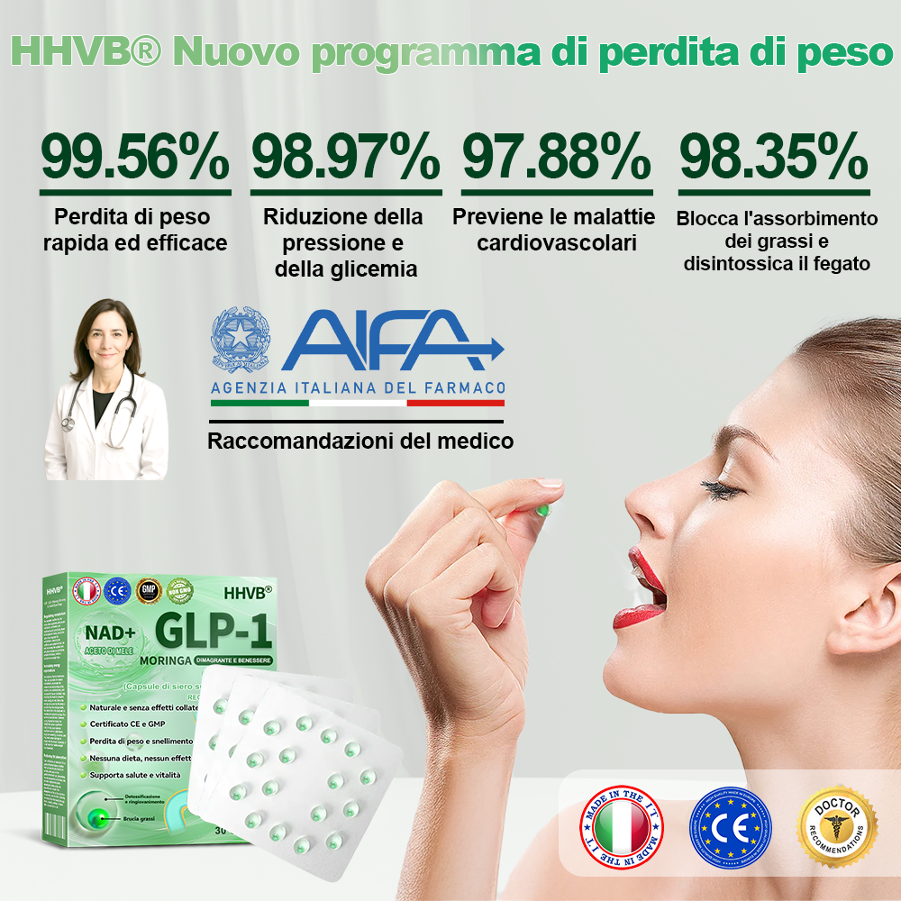 𝗛𝗛𝗩𝗕® 𝗚𝗟𝗣-𝟭 𝗣𝗲𝗿𝗹𝗲 𝗟𝗶𝗾𝘂𝗶𝗱𝗲 𝗮𝗹𝗹’𝗘𝘀𝘀𝗲𝗻𝘇𝗮 𝗨𝗹𝘁𝗿𝗮-𝗖𝗼𝗻𝗰𝗲𝗻𝘁𝗿𝗮𝘁𝗮 𝗽𝗲𝗿 𝗗𝗶𝗺𝗮𝗴𝗿𝗶𝗺𝗲𝗻𝘁𝗼 𝗲 𝗦𝗮𝗹𝘂𝘁𝗲