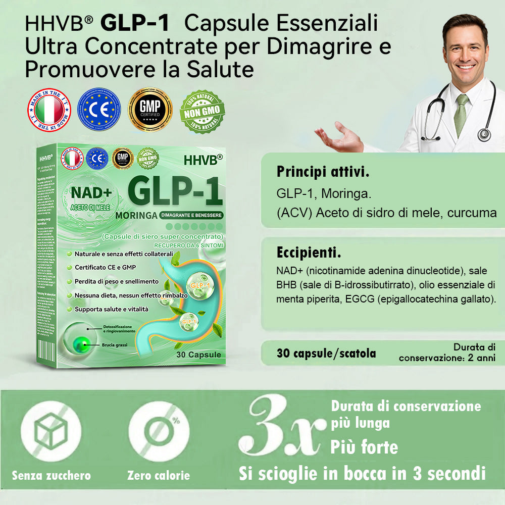 𝗛𝗛𝗩𝗕® 𝗚𝗟𝗣-𝟭 𝗣𝗲𝗿𝗹𝗲 𝗟𝗶𝗾𝘂𝗶𝗱𝗲 𝗮𝗹𝗹’𝗘𝘀𝘀𝗲𝗻𝘇𝗮 𝗨𝗹𝘁𝗿𝗮-𝗖𝗼𝗻𝗰𝗲𝗻𝘁𝗿𝗮𝘁𝗮 𝗽𝗲𝗿 𝗗𝗶𝗺𝗮𝗴𝗿𝗶𝗺𝗲𝗻𝘁𝗼 𝗲 𝗦𝗮𝗹𝘂𝘁𝗲